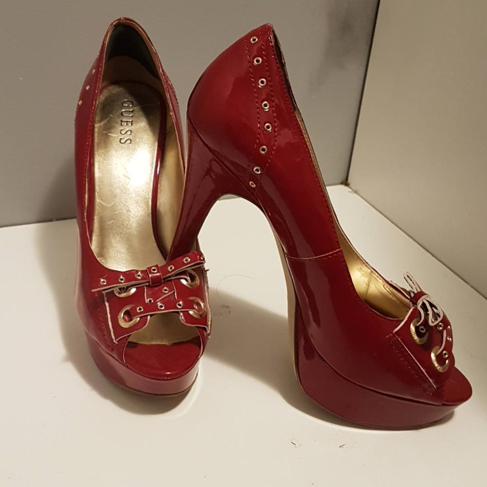 Red guess high heels